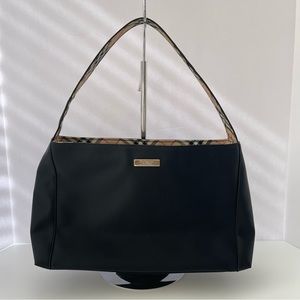 Burberry Black Nylon Nova Check Tote/Shoulder Bag